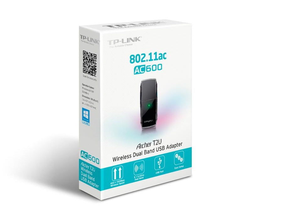 Wireless adapter TP-LINK Archer T2U, AC600, Dual band, USB, built-in antenna