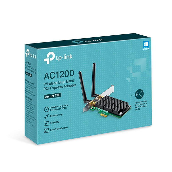 Wireless adapter TP-LINK Archer T4E, AC1200 dual band, PCI-EX, two external antennas