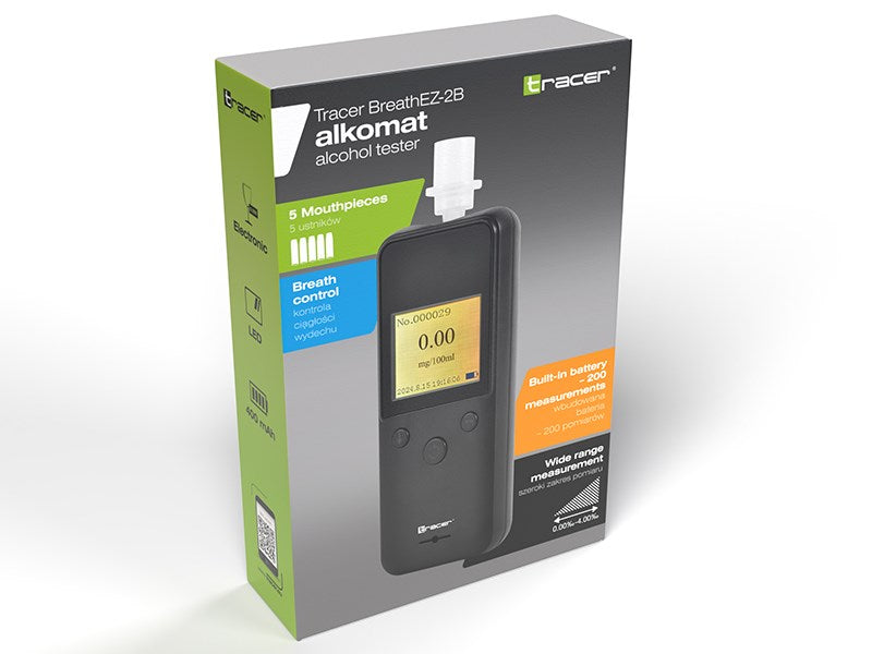 Tracer BreathEZ-2B Semiconductor Breathalyser, Black