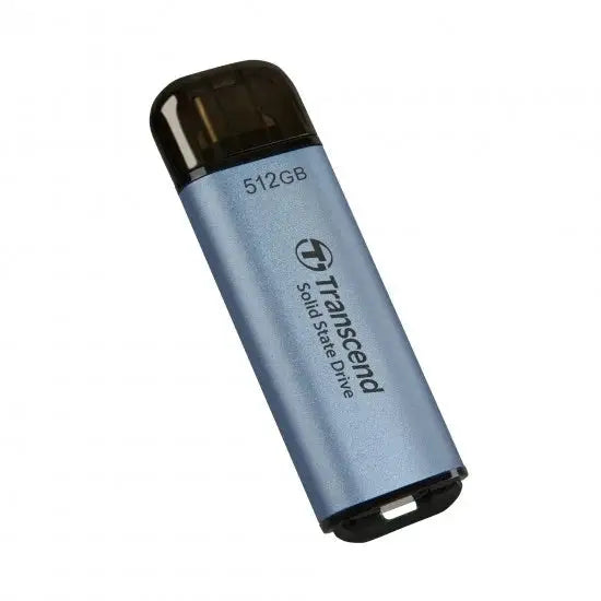 Transcend 512GB USB External SSD ESD300C USB 10Gbps Type C Sky Blue - SSD дискове<<<Transcend памети и