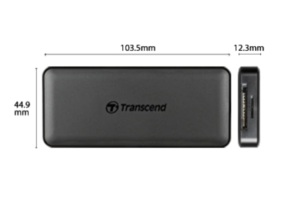 Transcend 3-Port Hub, 1-Port PD, SD/MicroSD Reader, USB 3.1 Gen 2, Type C