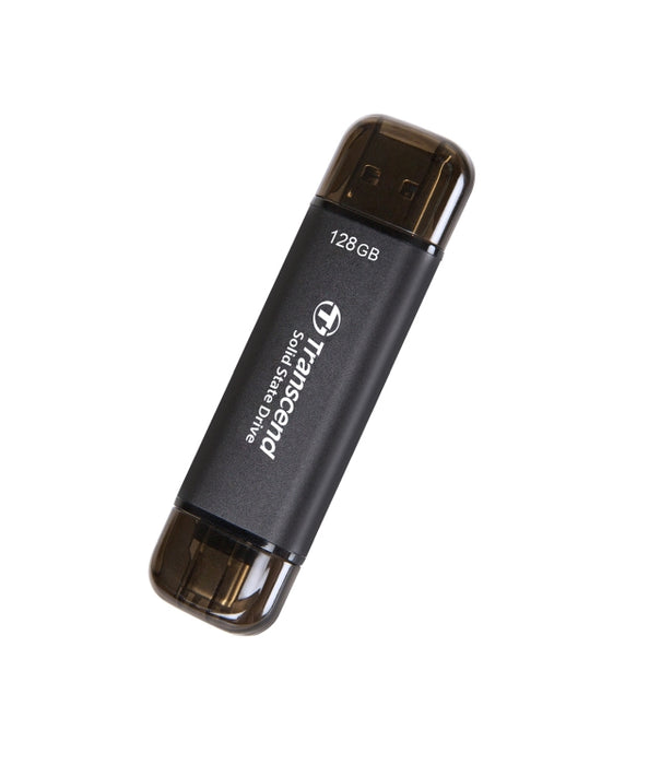 Transcend 128GB, External SSD, ESD310C, USB 10Gbps, Type C/A , Black