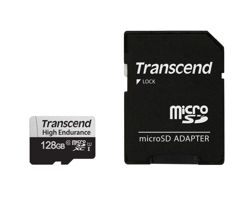 Transcend 128GB micro SD w/ adapter U1, High Endurance