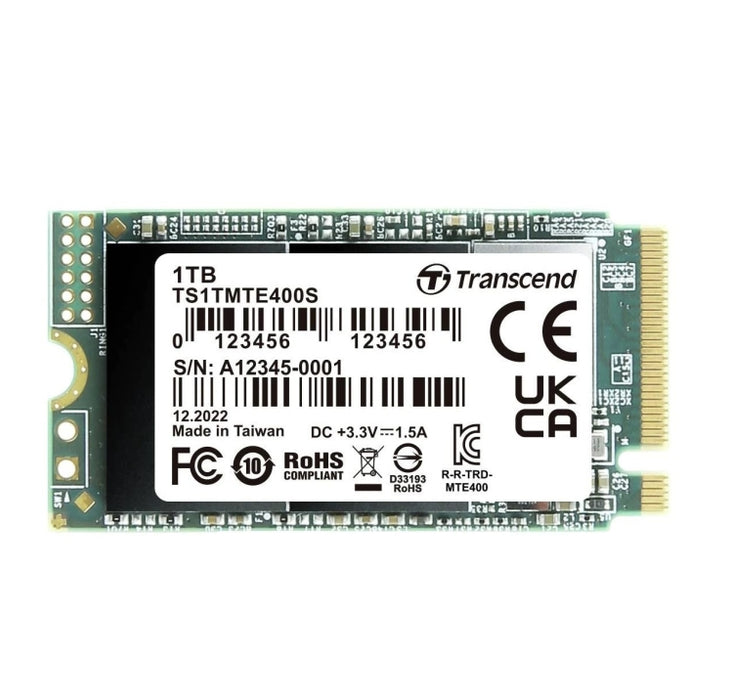 Transcend 1TB, M.2 2242, PCIe Gen3x4, NVMe, 3D TLC, DRAM-less
