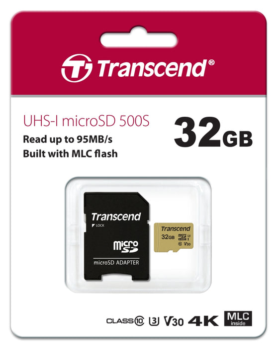 Transcend 32GB micro SD UHS-I U3 (with adapter), MLC