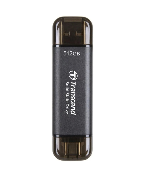 Transcend 512GB, External SSD, ESD310C, USB 10Gbps, Type C/A, Black