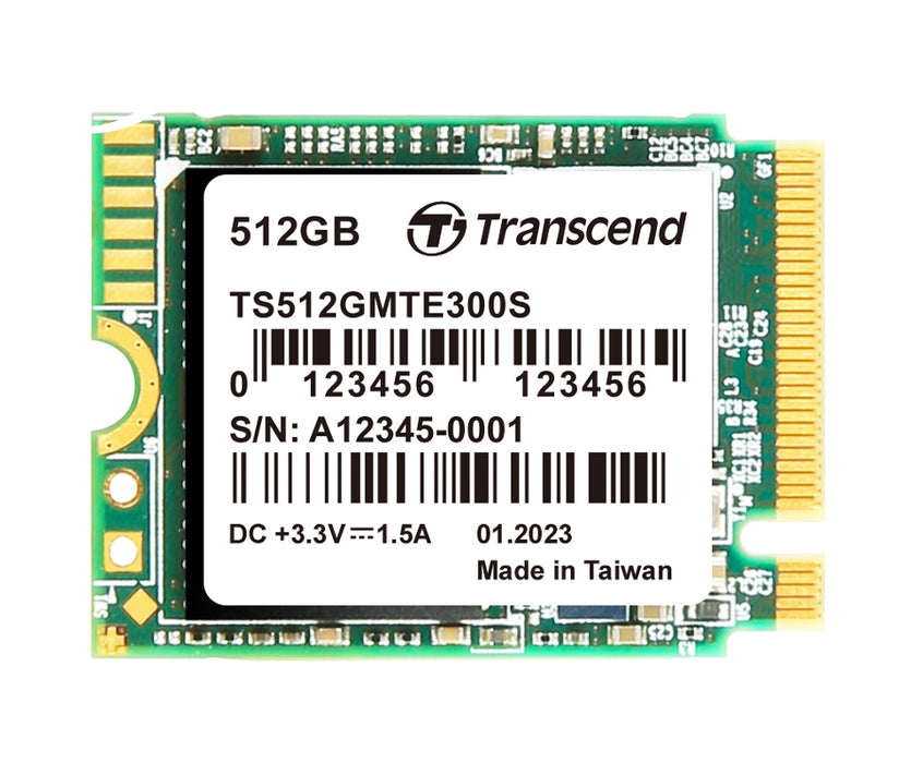 Transcend 512GB, M.2 2230, PCIe Gen3x4, NVMe, 3D TLC, DRAM-less