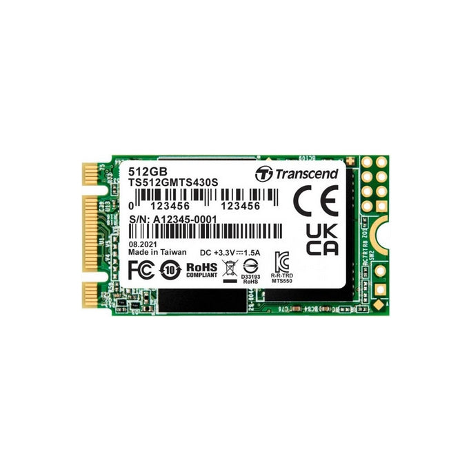 Transcend 512GB, M.2 2242 SSD, SATA3 B+M Key, TLC