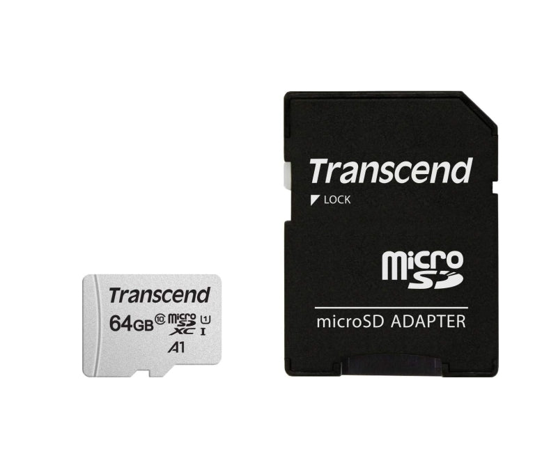 Transcend 64GB microSD w/ adapter UHS-I U1 A1