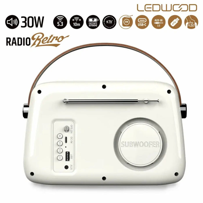 Transistor Radio Ledwood ALMA BLANCO White 30 W - Електроника Звук<<<Компютри| Електроника<<<BigBuy&&&Блутут