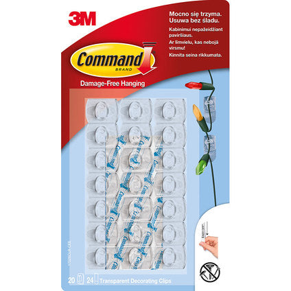 TRANSPARENT MINI HANGERS 20 PCS + 24 TAPES COMMAND 17026 - Продукти за съхранение и организация на дрехи<<<Домашни