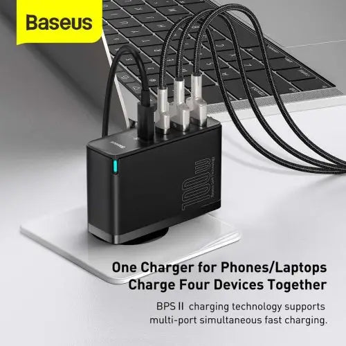 Travel Charger Baseus GaN2 Pro Quick 2x USB + 2x USB-C 100W EU (Black) - Travel