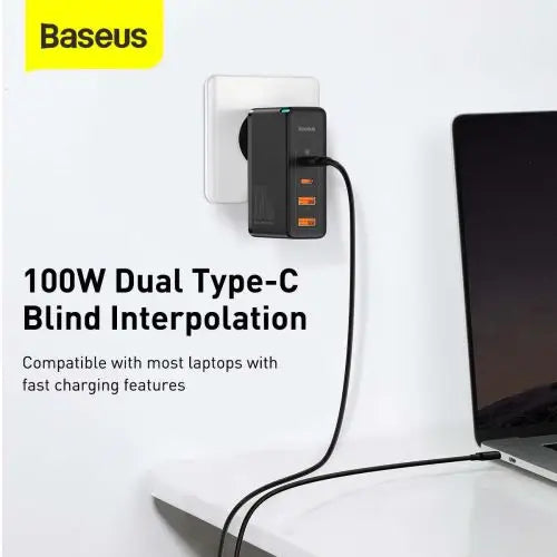 Travel Charger Baseus GaN2 Pro Quick 2x USB + 2x USB-C 100W EU (Black) - Travel