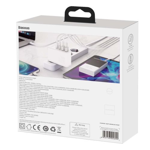 Travel Charger Baseus GaN2 Pro Quick 2x USB + 2x USB-C 100W EU (white) - Travel