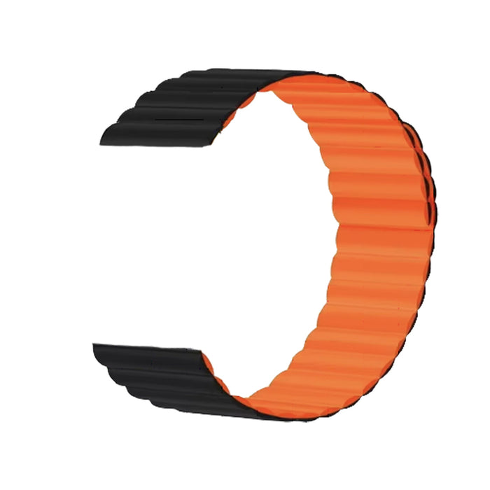 MAGNETIC STRAP WITH SILICONE COATING TRENDER TR-MS22BKOR 22 mm BLACK/ORANGE