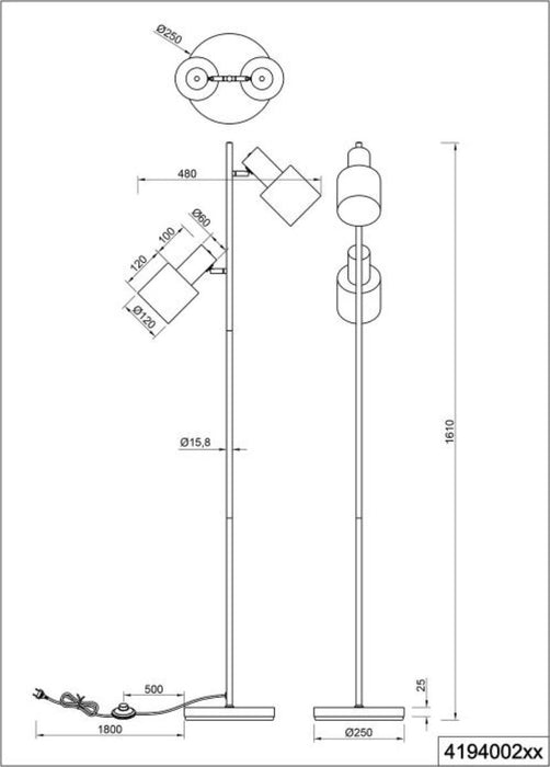 LAMP AGUDO TRIO 2X E27 METAL