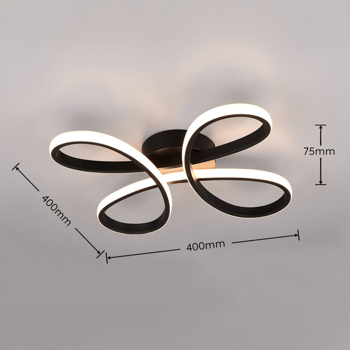 LED CEILING LIGHT 22W 2600LM 3000K BLACK TRIO FLY