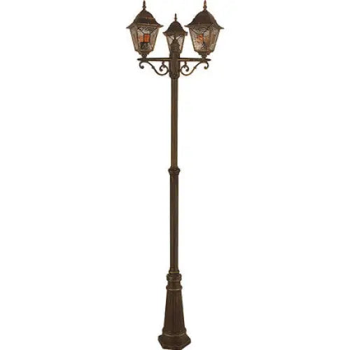 TRIPLE LANTERN 200CM GOLD PATINA 3XЕ27 BELIGHT - Градински фенери<<<Външно