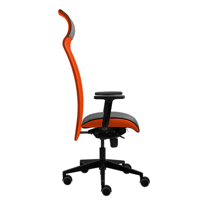 Tronhill Solium Executive ergonomic chair, damask and mesh, red