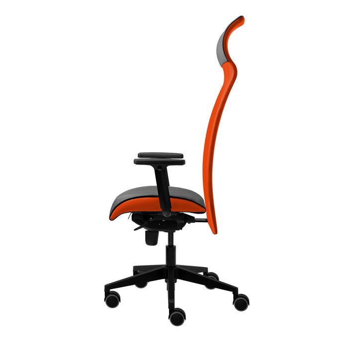 Tronhill Solium Executive ergonomic chair, damask and mesh, red