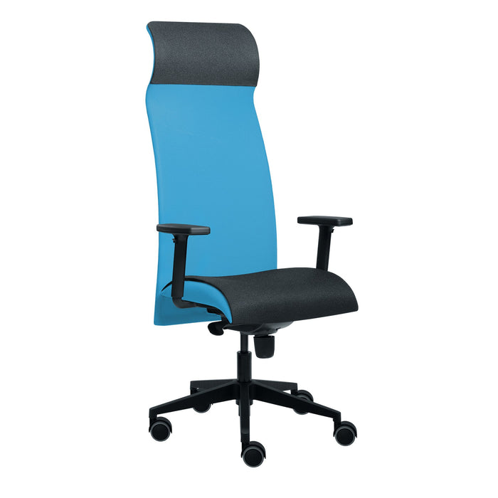 Tronhill Ergonomic chair Solium Executive, damask and mesh, light blue