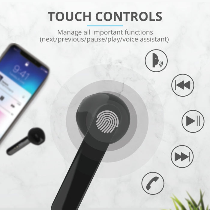 Headphones Trust PRIMO TOUCH BT BLACK , Bluetooth , IN-EAR (PLUGS)