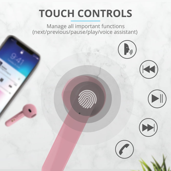 Headphones Trust PRIMO TOUCH BT PINK , Bluetooth , IN-EAR (PLUGS)