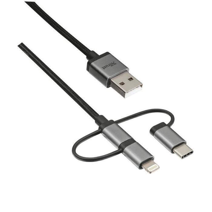 Cable Trust 3 in 1 USB/microUSB/USB-C/lightning 1M