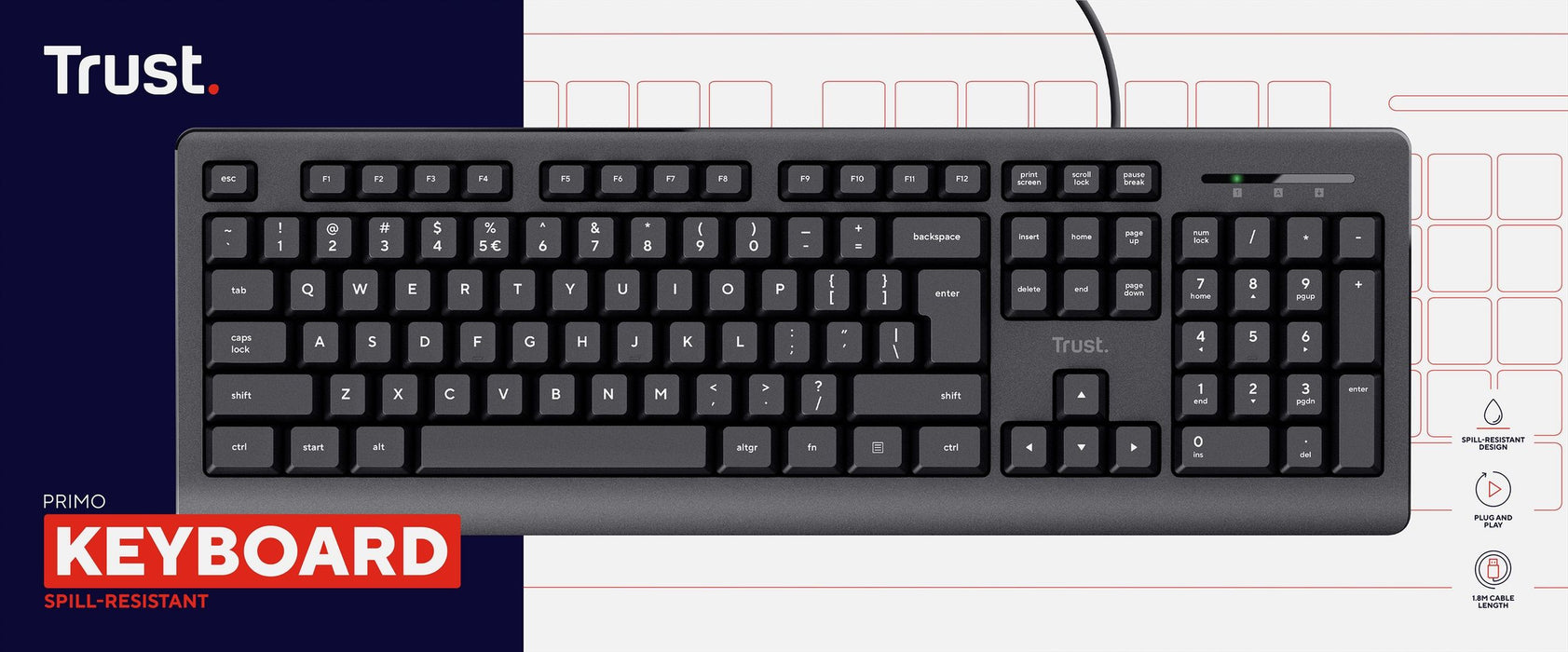 TRUST Primo Keyboard BG layout