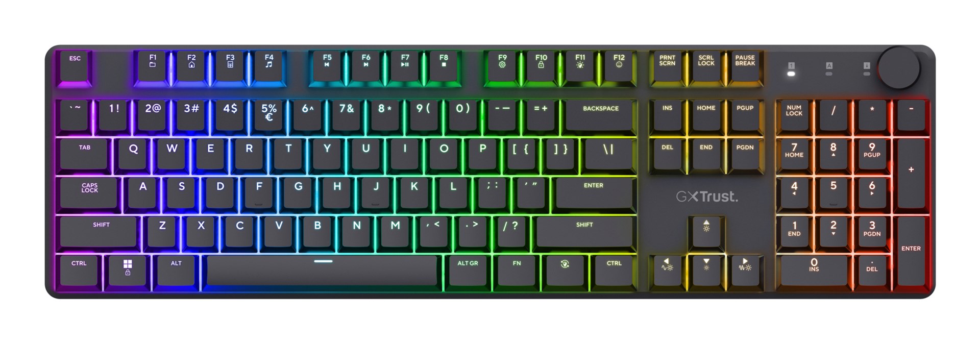 Trust GXT 868 Torix keyboard Gaming USB + RF Wireless + Bluetooth QWERTY US English Black