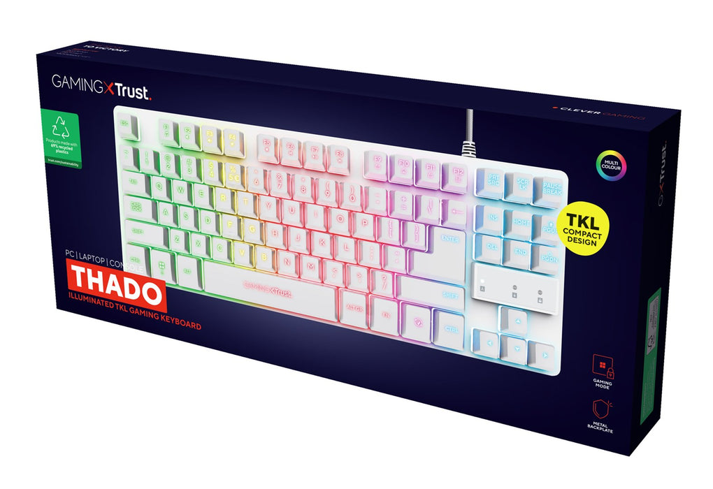 Trust GXT 833W THADO TKL US - gaming keyboard, white