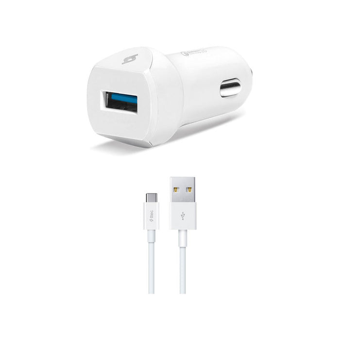 CHARGER 12V TTEC 18W QC 3.0 WHITE+CABLE*
