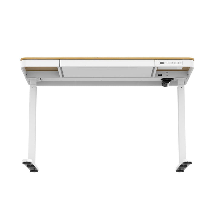 Tuckano Electric Height Adjustable Desk ET119W-C White/Oak. Desk top dimensions 120 x 60cm.