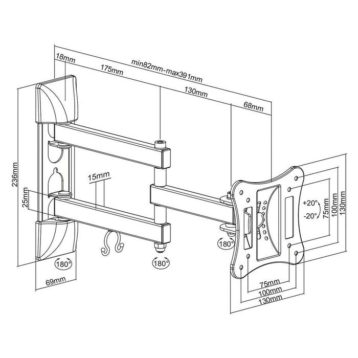 TV Mount MacLean MC-719 27’’ 13’’ 15 kg - Поставки за телевизори<<<Електроника Телевизори<<<Компютри|