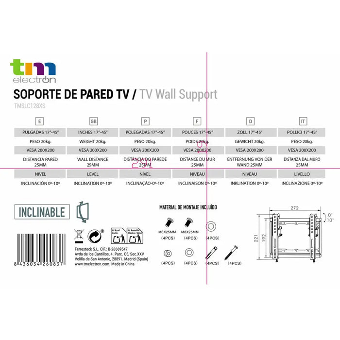 TV Mount TM Electron 20 kg 17’’-42’’ - Електроника Телевизори<<<Компютри| Електроника<<<BigBuy&&&Поставки за