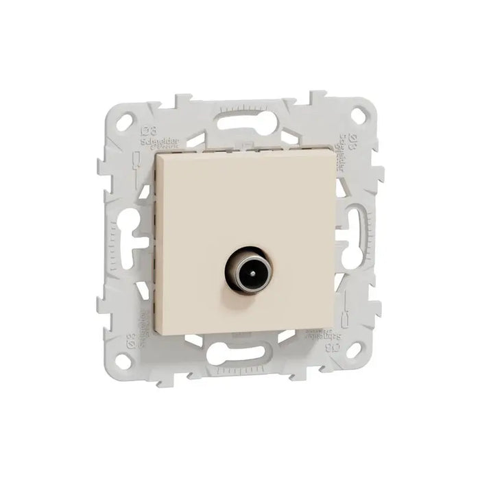 TV OUTLET WITH MOUNTING FRAME 2 MODULE IVORY SCHNEIDER UNICA (NU546244) - Ключове и