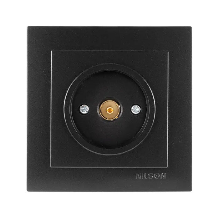 TV SOCKET BLACK MATTE NILSON ALEGRA - Ключове и контакти<<<Електроматериали<<<Praktiker&&&Ключове и