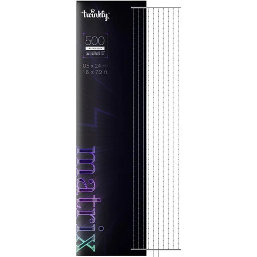 Twinkly Matrix - 500 RGB LED Pearl-shaped lights clear wire 1.7x7.8ft F-plug type - Decorative