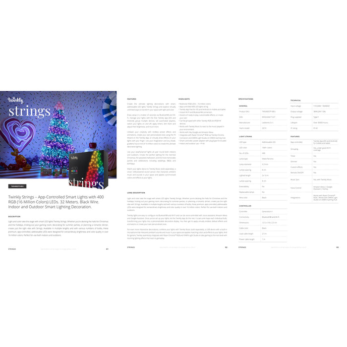 LIGHTING STRING 355CM 400LED TWINKLY TWS400STP-BEU