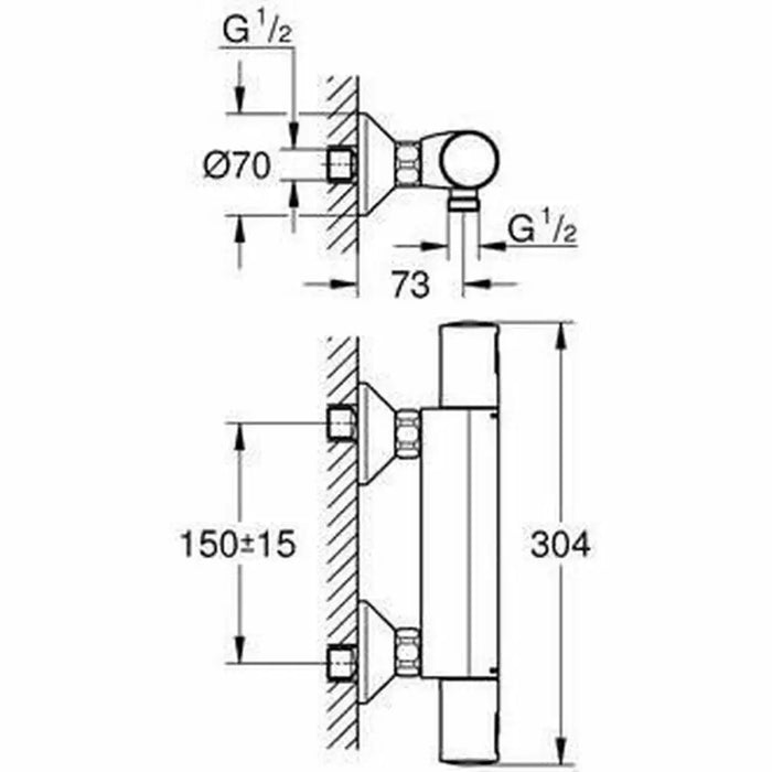 Two-handle Faucet Grohe Precision Start For shower Matte back Metal - Аксесоари и кранчета<<<Баня<<<Дом