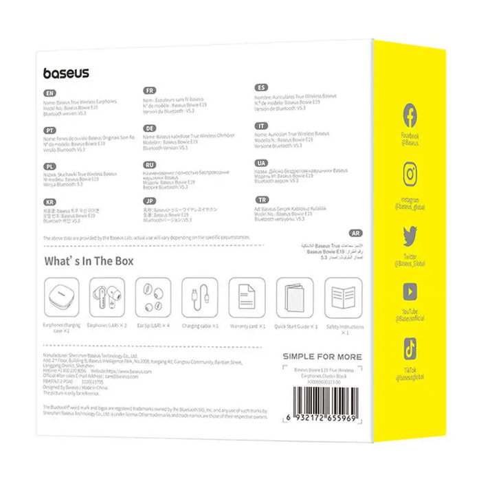 TWS Baseus Bowie E19 Headphones (black) - TWS<<<Wireless<<<Headphones<<<Audio<<<InnproXML&&&Headphones