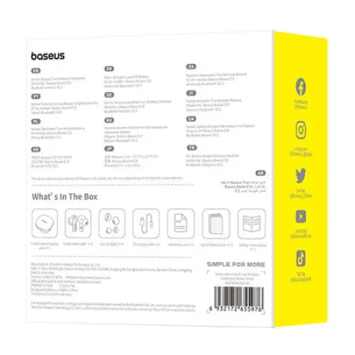 TWS Baseus Bowie E19 Headphones (white) - TWS<<<Wireless<<<Headphones<<<Audio<<<InnproXML&&&Headphones