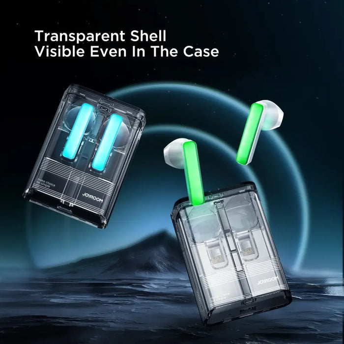 TWS Joyroom JR-TC1 IceLens Series wireless headphones with LED lights - black - Headphones