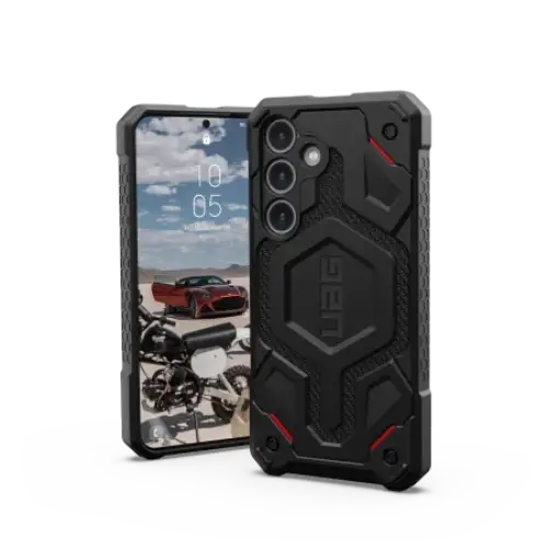 UAG Monarch Pro case for Samsung Galaxy S24 with magnetic module - black kevlar - Cell phone cases