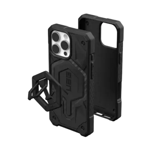 UAG Monarch Pro Magsafe Bundle Case with Magnetic Ring Stand for iPhone 16 Pro Max - Black - Cell phone cases