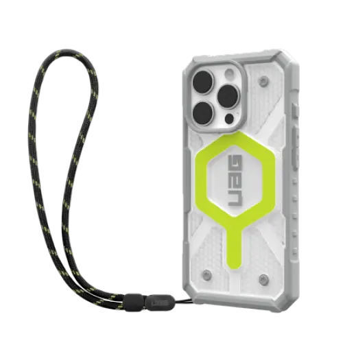 UAG Pathfinder Clear Magsafe Bundle Case with Lanyard for iPhone 16 Pro - Green - Cell phone cases