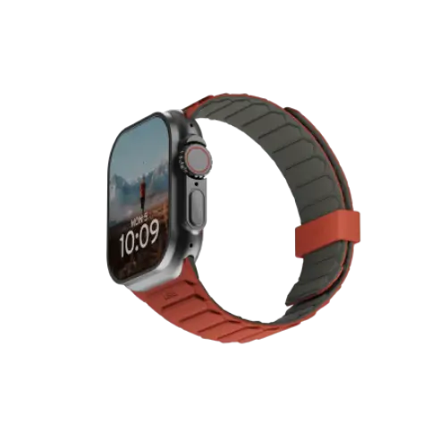 UAG Pathfinder Silicone Double-Sided Magnetic Strap for Apple Watch 42 / 44 / 45 / 46 / 49mm - Gray-Orange - Other cell