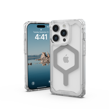 UAG Plyo MagSafe case for iPhone 15 Pro - transparent and silver - Cell phone cases and covers<<<HurtelXML