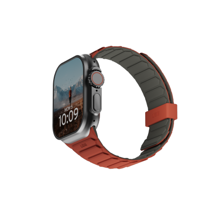 UAG Pathfinder Silicone Double-Sided Magnetic Strap for Apple Watch 42 / 44 / 45 / 46 / 49mm - Gray-Orange