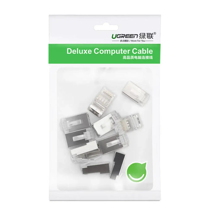 Ugreen 10x plug end RJ45 8P8C (UTP Cat. 6 / Cat. 5 / Cat. 5e) silver (NW111) - Network cables<<<HurtelXML